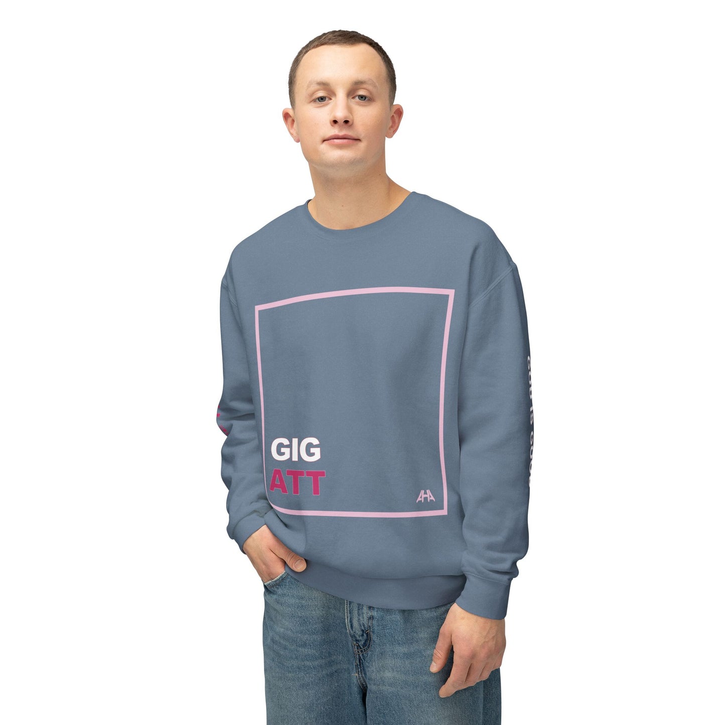 Light Pink GIGATT/ATTGIG Lightweight Crewneck Sweatshirt