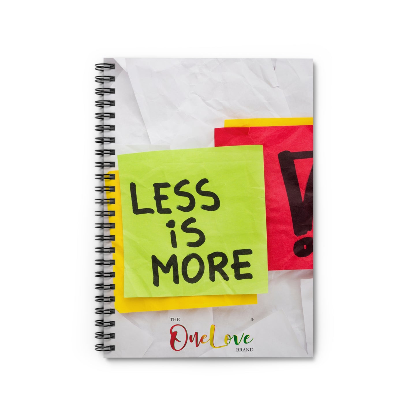 Sticky Notes "Less is More" Spiral Notebook