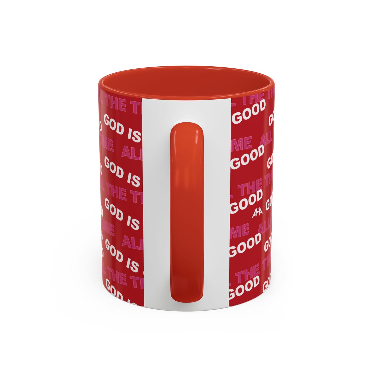 Red "God Is Good All The Time" Accent Coffee Mug (11, 15oz)