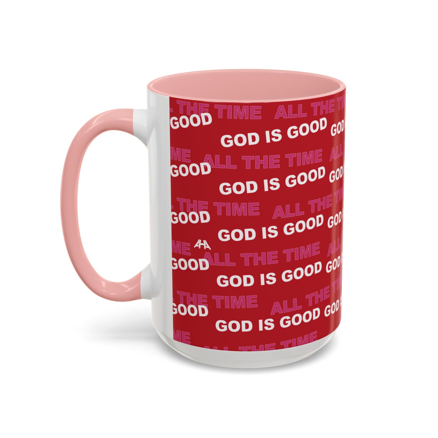 Red "God Is Good All The Time" Accent Coffee Mug (11, 15oz)