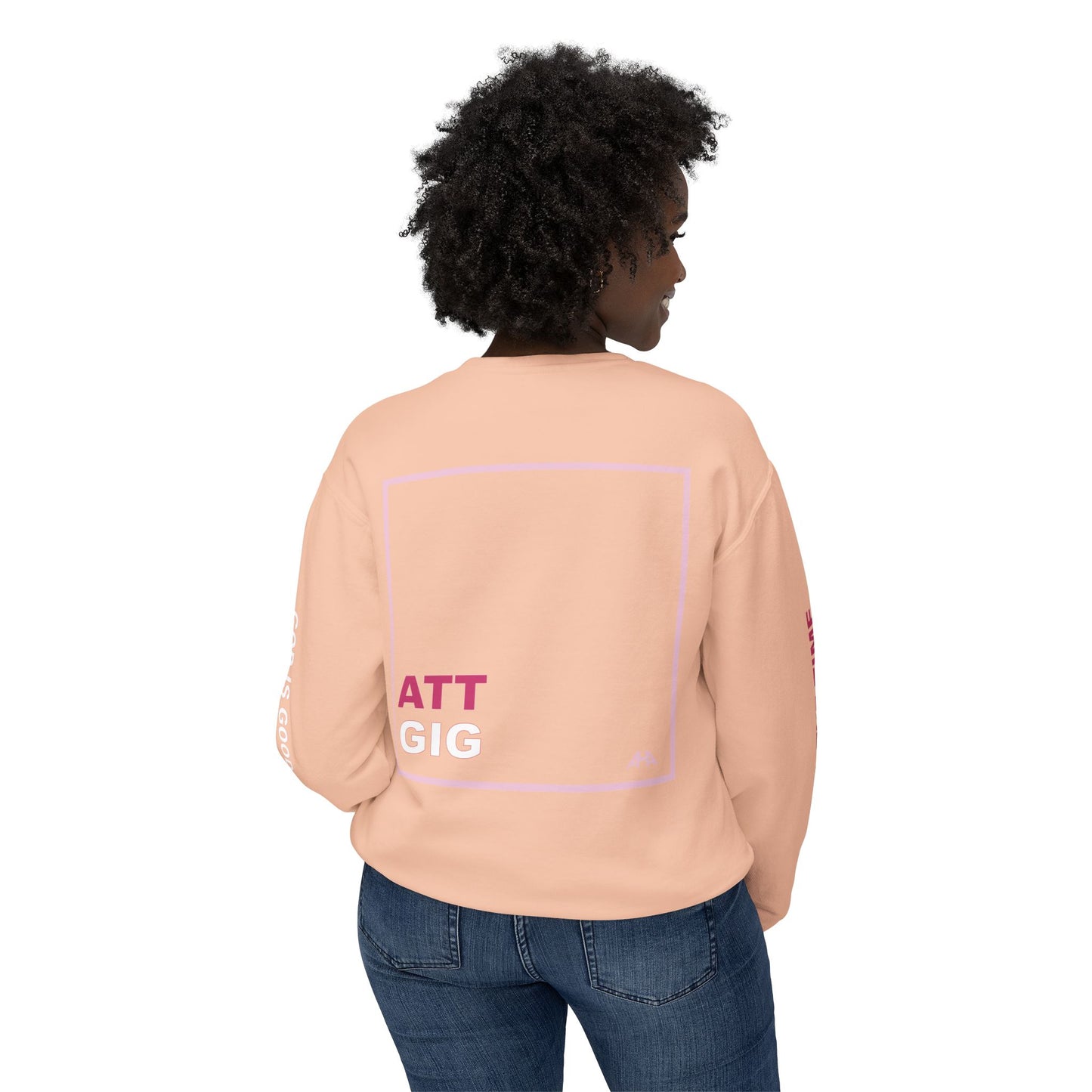 Light Pink GIGATT/ATTGIG Lightweight Crewneck Sweatshirt