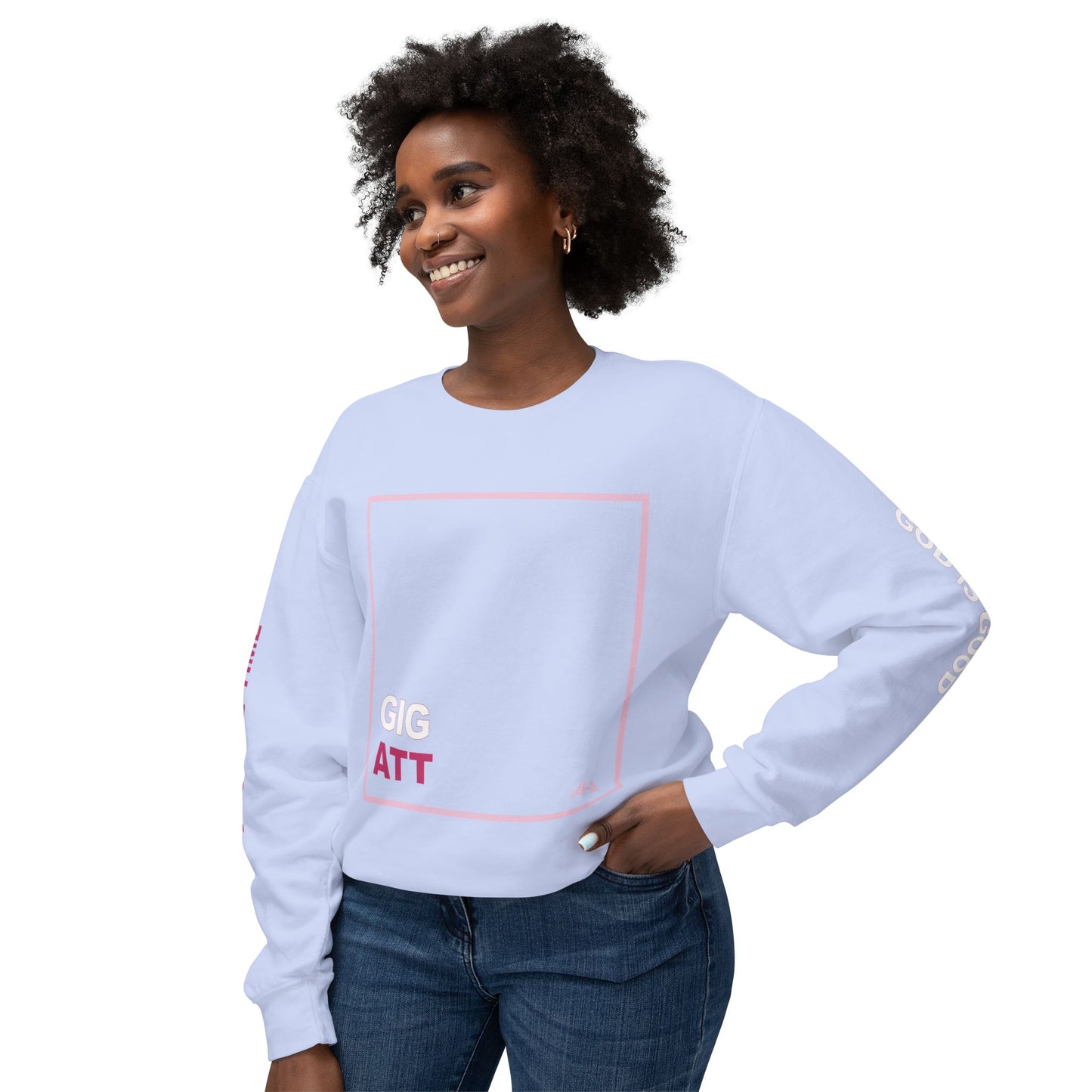 Light Pink GIGATT/ATTGIG Lightweight Crewneck Sweatshirt