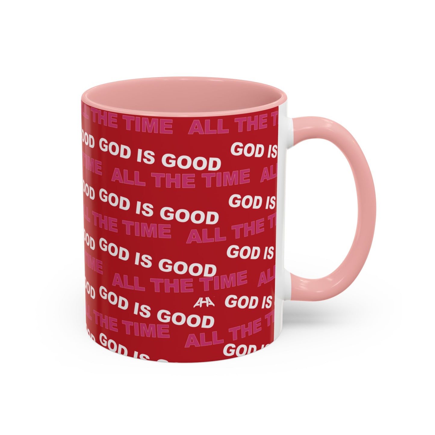 Red "God Is Good All The Time" Accent Coffee Mug (11, 15oz)