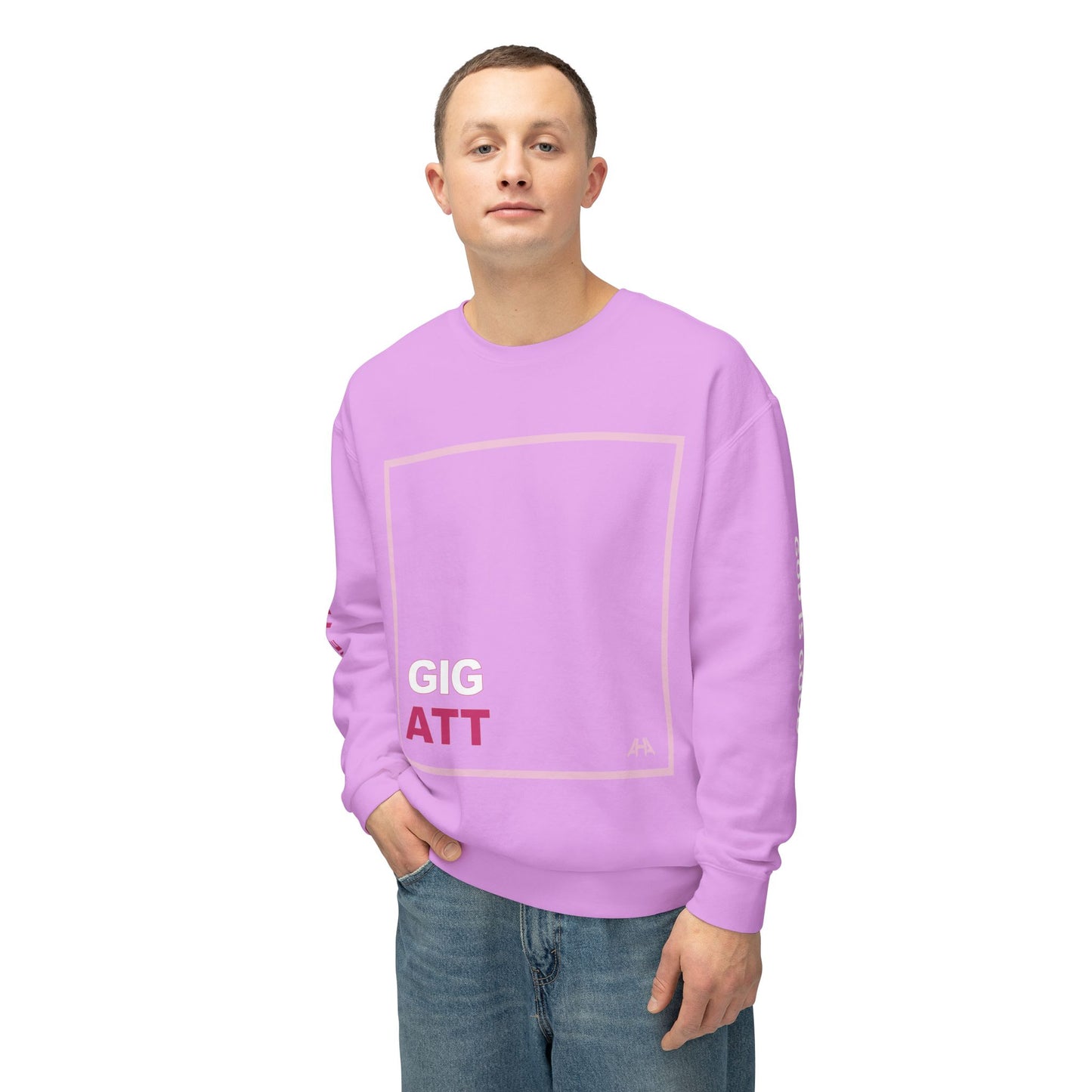 Light Pink GIGATT/ATTGIG Lightweight Crewneck Sweatshirt