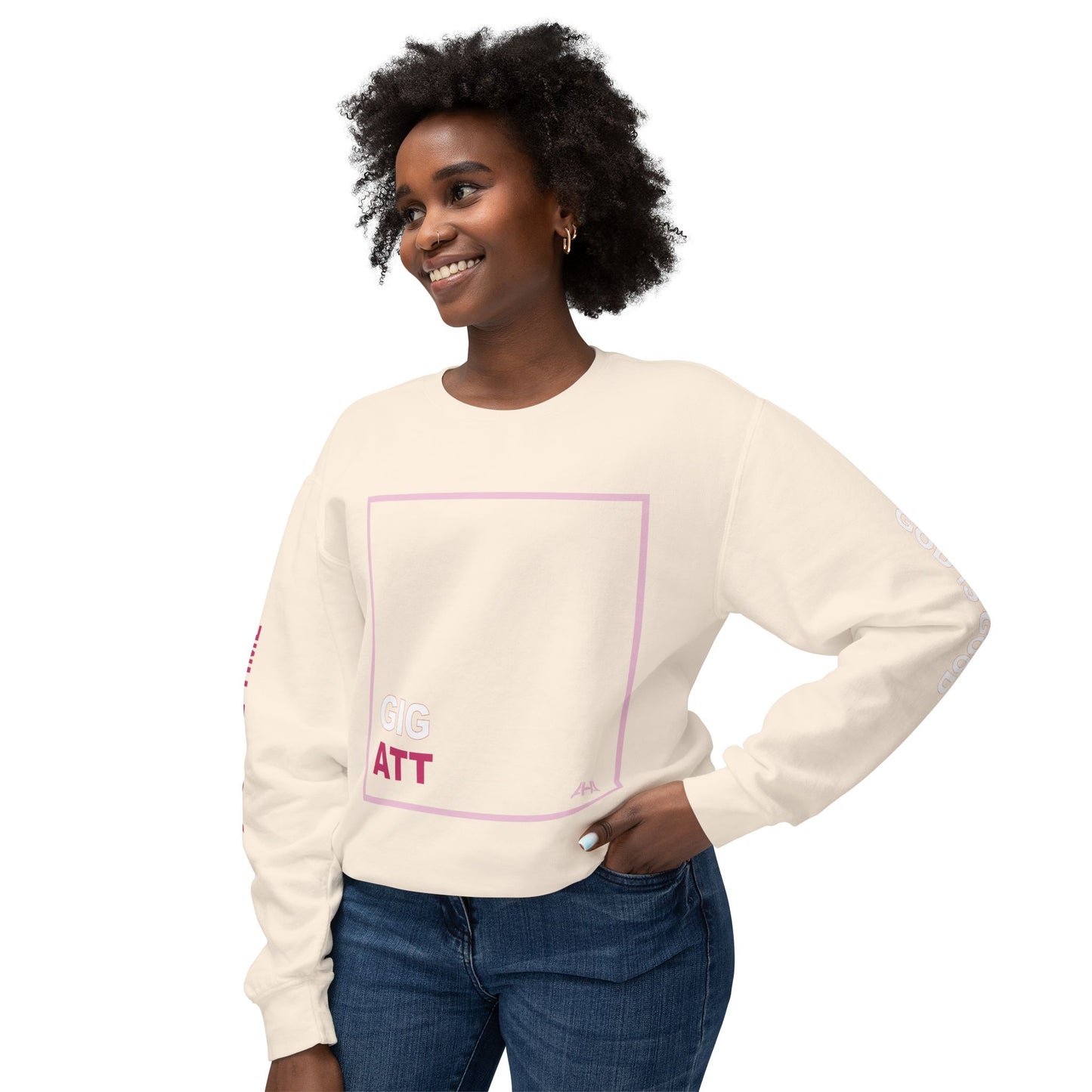 Light Pink GIGATT/ATTGIG Lightweight Crewneck Sweatshirt