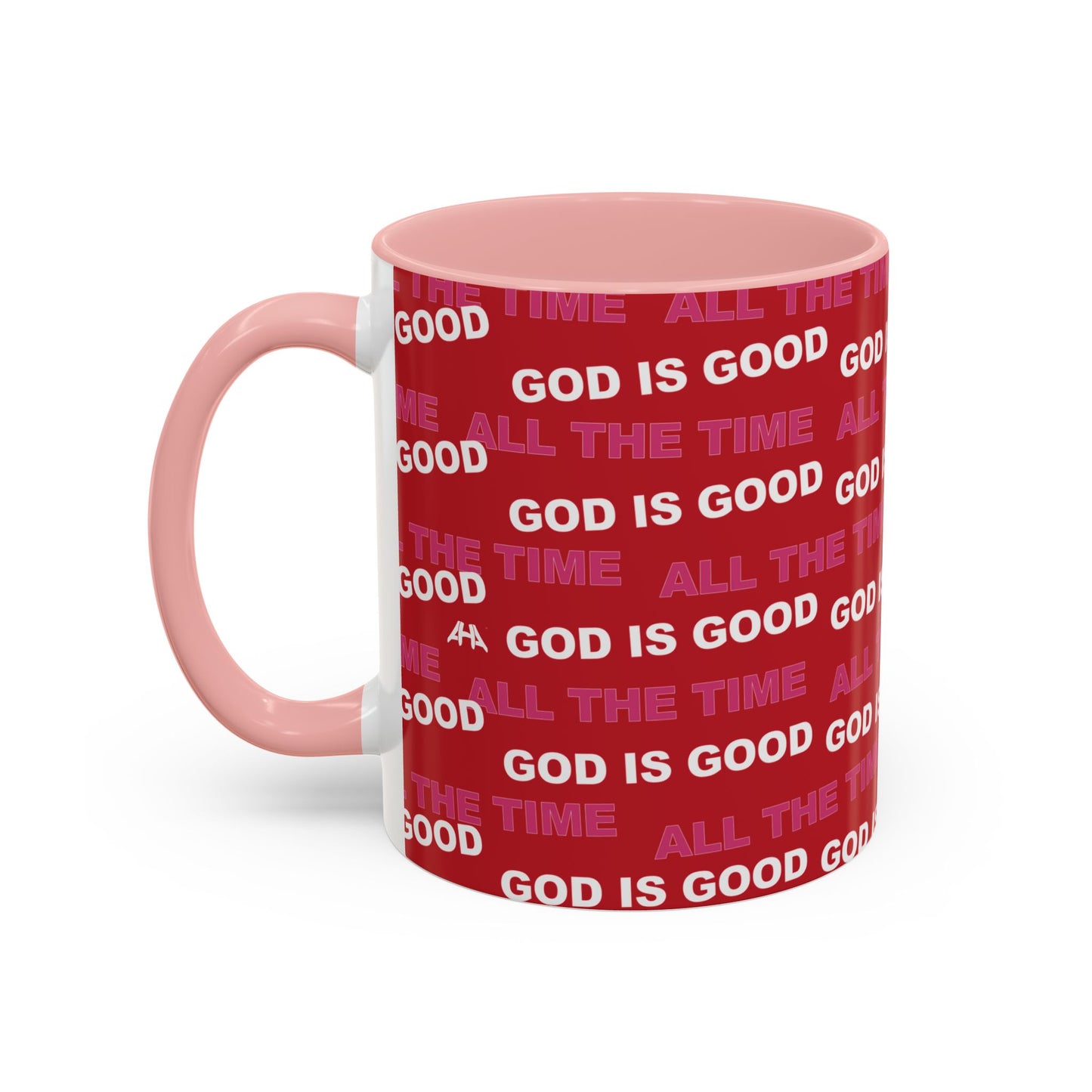 Red "God Is Good All The Time" Accent Coffee Mug (11, 15oz)