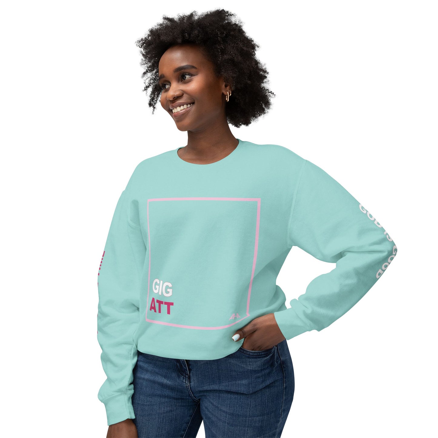 Light Pink GIGATT/ATTGIG Lightweight Crewneck Sweatshirt