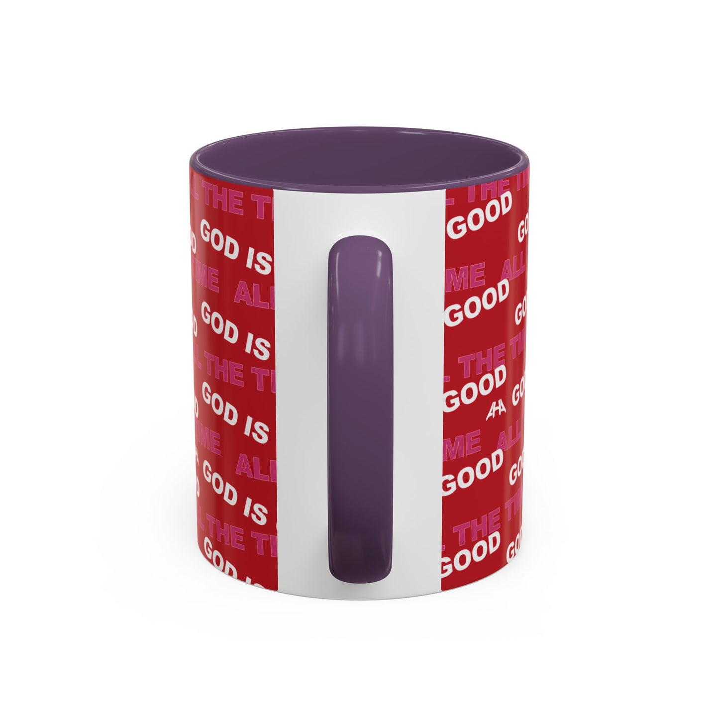 Red "God Is Good All The Time" Accent Coffee Mug (11, 15oz)