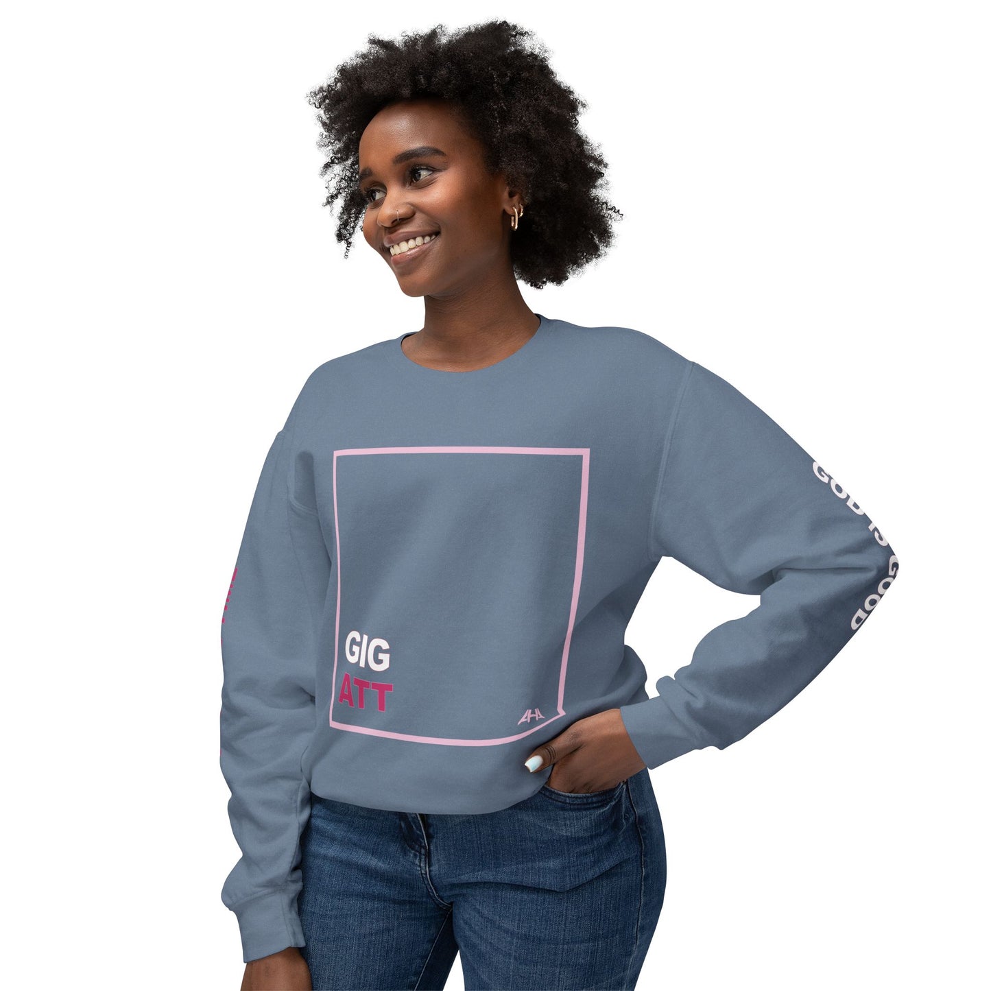 Light Pink GIGATT/ATTGIG Lightweight Crewneck Sweatshirt