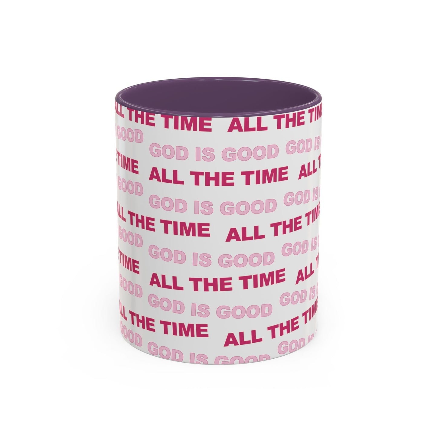 White "God Is Good All The Time" Accent Coffee Mug (11, 15oz)
