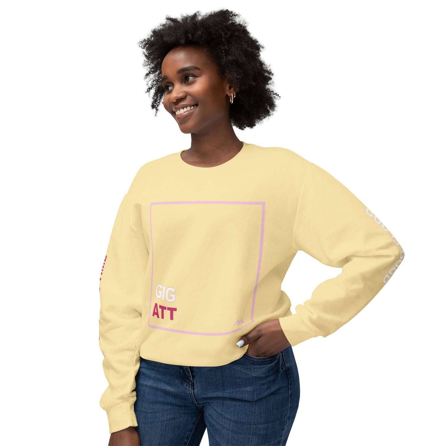 Light Pink GIGATT/ATTGIG Lightweight Crewneck Sweatshirt