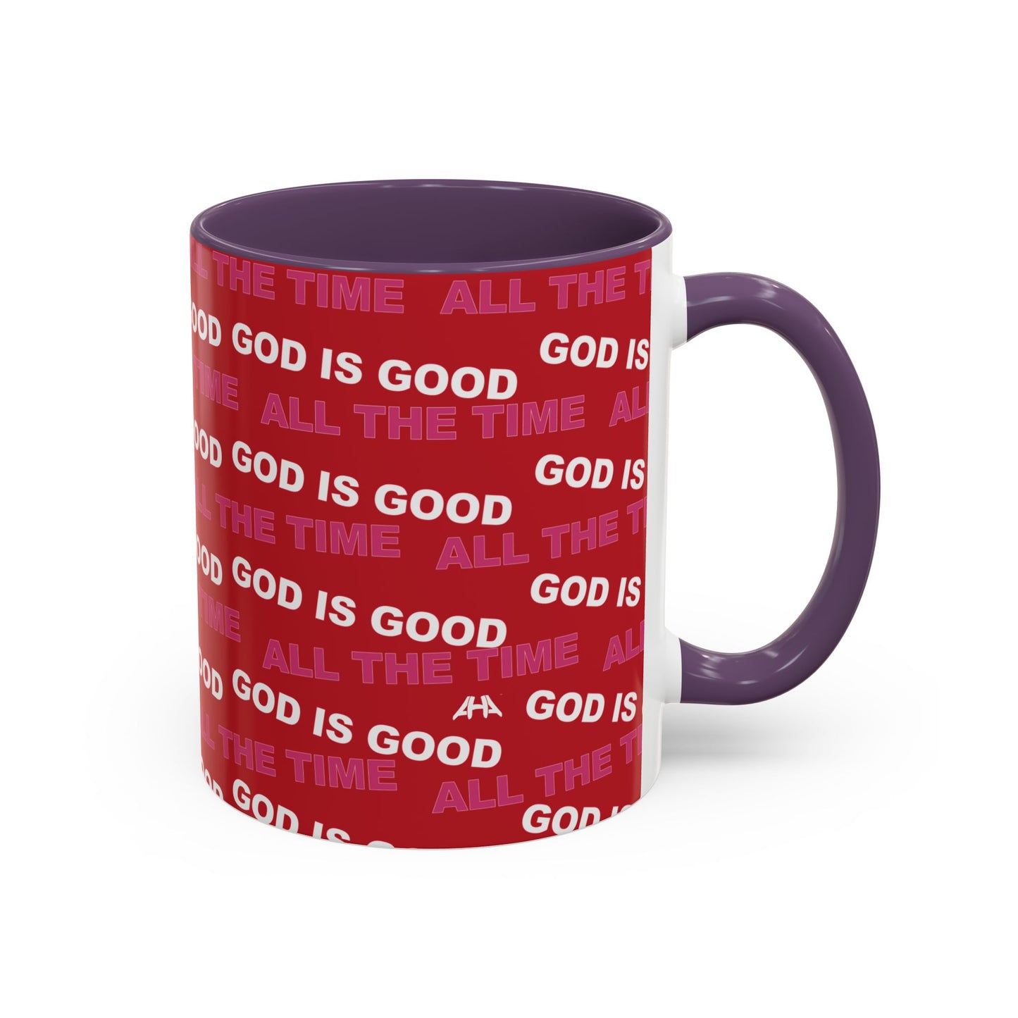 Red "God Is Good All The Time" Accent Coffee Mug (11, 15oz)