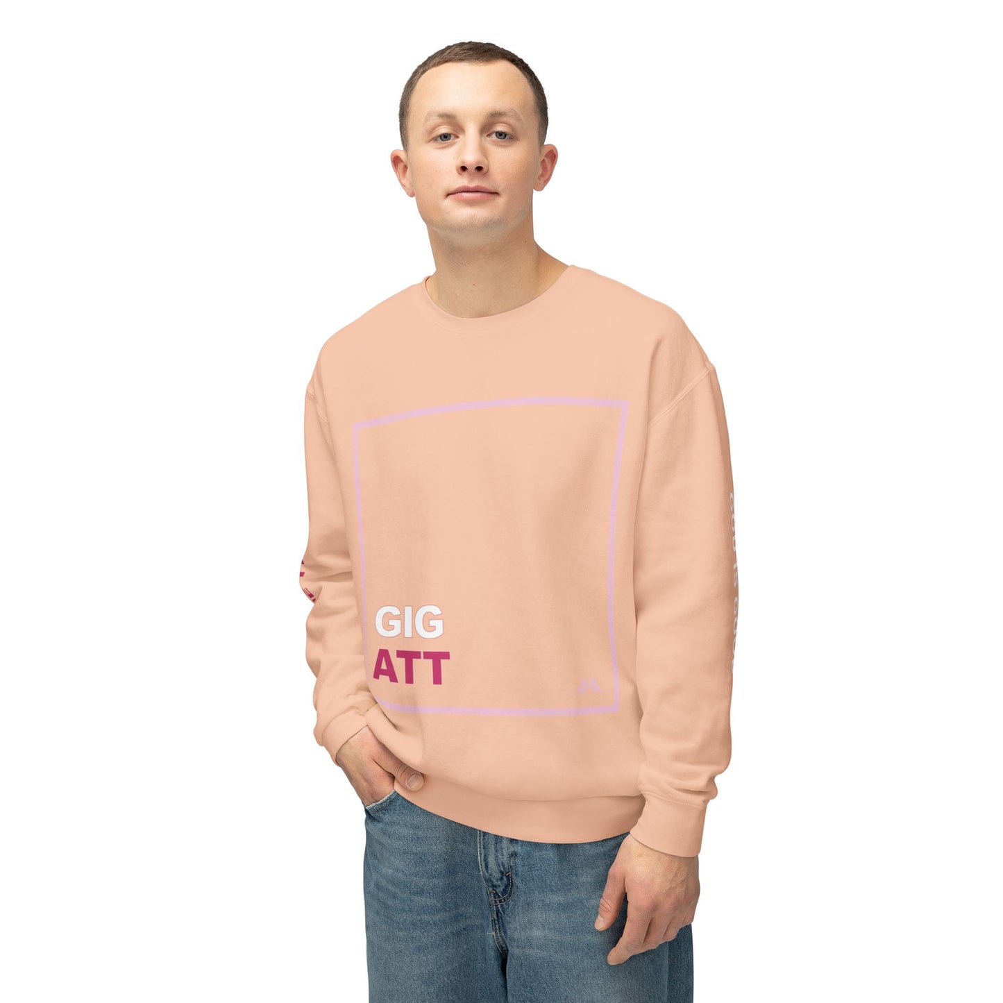 Light Pink GIGATT/ATTGIG Lightweight Crewneck Sweatshirt