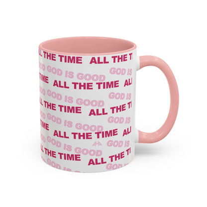 White "God Is Good All The Time" Accent Coffee Mug (11, 15oz)
